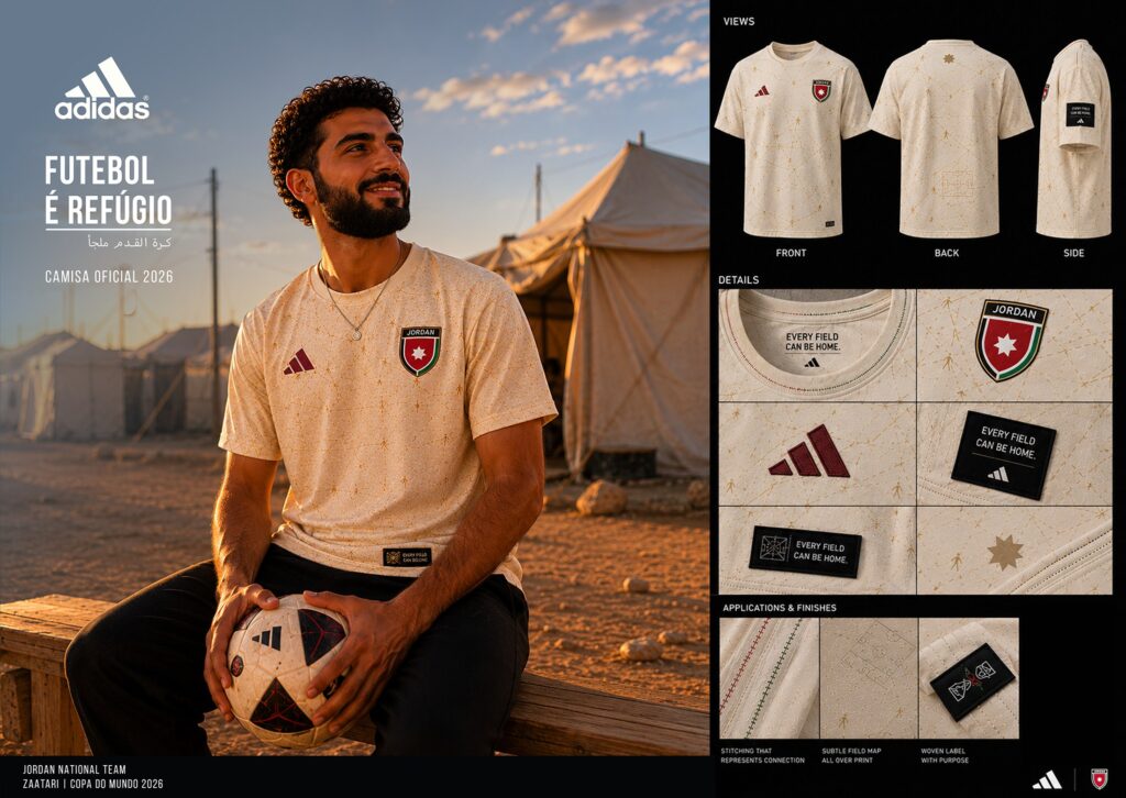 adidas × Jordânia — Futebol é refúgio — peça 4